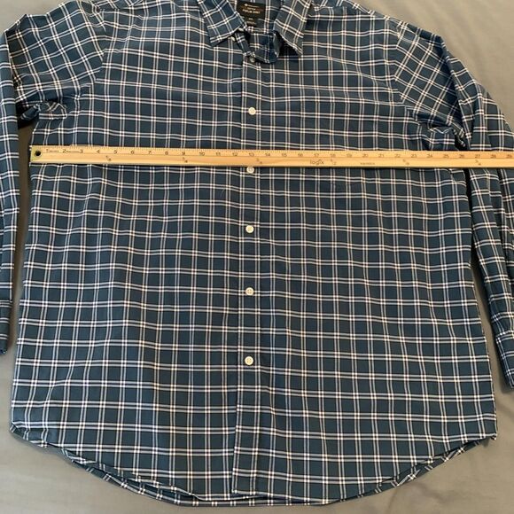 Members Mark Shirt Mens 2XL Blue Plaid Cotton Poplin Button Down Long Sleeve - Picture 3 of 6